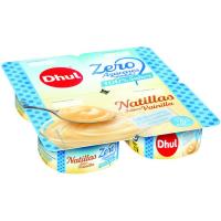 Natillas de vainilla sin azúcar DHUL, pack 4x125 g
