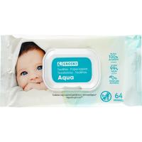 Toallitas bebé aqua EROSKI, paquete 64 uds