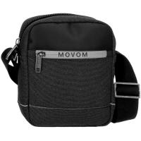 Bandolera en poliéster negro, correa ajustable MOVOM, 20x15x6 cm