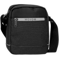 Bandolera en poliéster negro, correa ajustable MOVOM, 22x17x6 cm