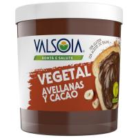 Crema de avellanas, cacao y soja para untar VALSOIA, tarro 200 g