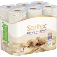 Papel higiénico dermo SCOTTEX, paquete 18 rollos
