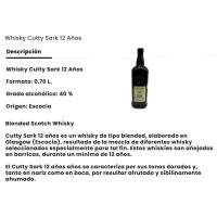 Whisky Scotch 12 Years CUTTY SARK, botella 70 cl