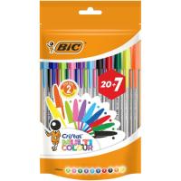 Bolígrafo de cristal, colores surtidos, punta 1,6 mm BIC, pack 20+6 uds
