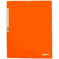 Carpeta A4 de cartón naranja, con gomas y solapas CAMPUS, 1 ud