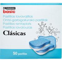 EROSKI ontzi garbigailurako detergente pastillak, kutxa 50 dosi