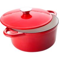 Cazuela Cocotte esmaltada roja de hierro fundido IBILI, 21x10 cm