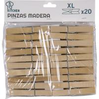Pinzas de madera XL KITCHEN, pack 20 uds Pinzas de madera XL KITCHEN, pack 20 uds