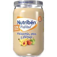 Potito de melocotón, pera y plátano NUTRIBEN, tarro 235 g