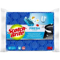 Estropajo fresh no raya azul SCOTCH BRITE, paquete 2 uds