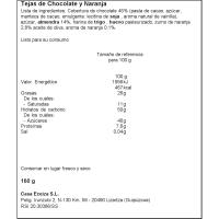 Tejas de chocolate y naranja CASA ECEIZA, lata 160 g