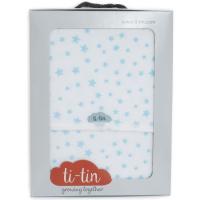 TI-TIN manta, izar urdinekin, mikrozuntza, koralina, 75x110 cm