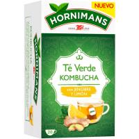 Té verde kombucha jengibre y limón HORNIMANS, caja 20 sobres