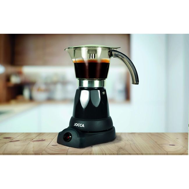 Cafetera italiana eléctrica negra, 6 tazas, 5449N JOCCA