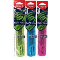 Regla flexible de 15 cm, doble graduación, ¿Cuál te llegara? Twist'n Flex MAPED