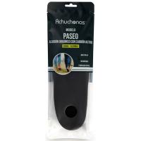 Plantillas paseo algodón orgánico y carbón activo ACHUCHONAS, talla 42-44