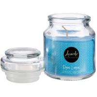 Vela perfumada Acorde azul en tarro, aroma ropa limpia, 7x10x7 cm