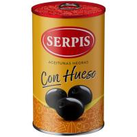 Aceituna negra con hueso SERPIS, lata 160 g
