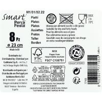 Plato de cartón compostable decoración globosGABBIANO, 23 cm, pack 8 uds