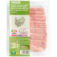 Fiambre de jamón de pavo EROSKI, sobre 225 g