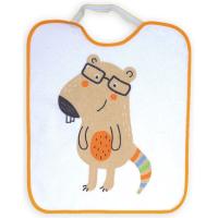 Babero microfibra impermeable cierre goma, 31x38 cm elefante marmota TI-TIN, 2 uds