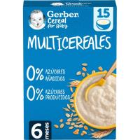 Papilla multicereales 0% azúcar GERBER, caja 270 g
