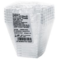 Vaso de aperitivo cuadrado de plástico transparente reutilizable 120cc, pack 6 uds