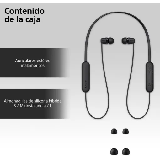 Auriculares deportivo negro, bluetooth WIC100B.CE7 SONY Auriculares deportivo negro, bluetooth WIC100B.CE7 SONY
