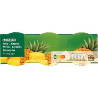 Piña troceada en su jugo EROSKI, pack 3x140 g Piña troceada en su jugo EROSKI, pack 3x140 g