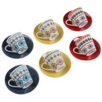 Juego de café Sylvia,en porcelana decorada, plato y taza VERSA HOME, set 12 piezas