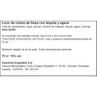 Crema de fresa SARGENTO TEQUELA, botella 70 cl