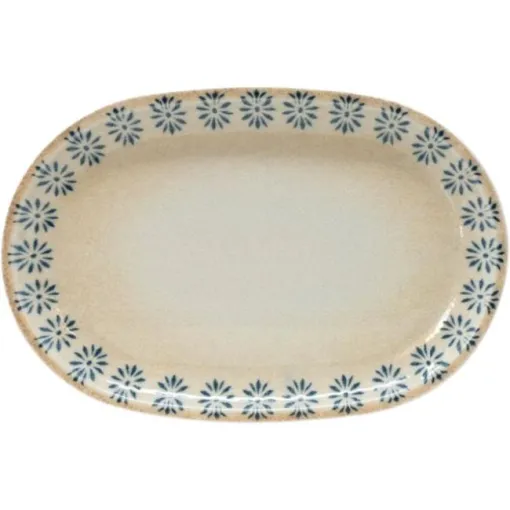 Fuente oval Roma, en porcelana con motivos azules, 33 cm Fuente oval Roma, en porcelana con motivos azules, 33 cm