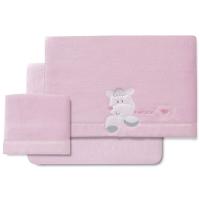 INTERBABY sehaska izarak, koralina arrosa, maitasun bihotza, 3 pieza, 60x120 cm