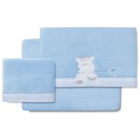 INTERBABY sehaska izarak, koralina urdina, maitasun bihotza, 3 pieza, 60x120 cm