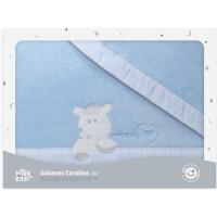 Sábanas de Minicuna, coralina Azul, corazon amoroso, 3 piezas INTERBABY, 50x80 cm