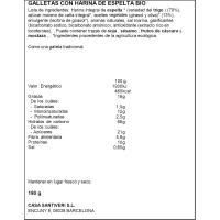 Galletas de espelta bio SANTIVERI, paquete 190 g