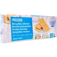 Barquillo de nata sin azúcar EROSKI, paquete 140 g