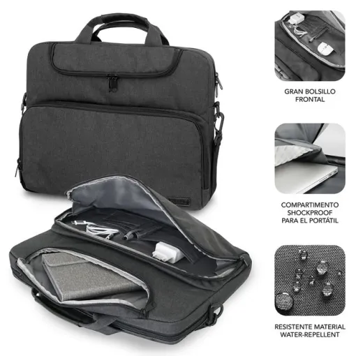 Maletín gris oscuro para portátil de 15,6" Air Padding SUBBLIM