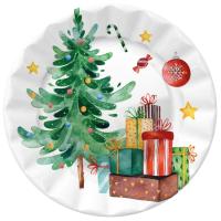Plato navideño desechable Funny Present, Ø 20 cm, pack 8 uds Plato navideño desechable Funny Present, Ø 20 cm, pack 8 uds