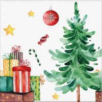 Sevilleta de papel navideña Funny Present, 33x33 cm, pack 20 uds Sevilleta de papel navideña Funny Present, 33x33 cm, pack 20 uds