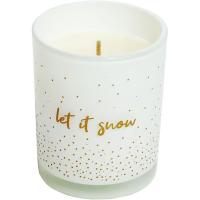 Vela perfumada vaso Glitter blanco surtido 2 modelos: let it snow ó shine, 84x70mm
