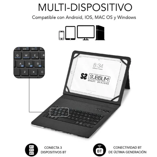 Funda mármol con teclado para tablet de 9,6 a 11" Trendy SUBBLIM