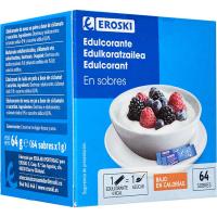 Edulcorante sacarina EROSKI, caja 64 sobres