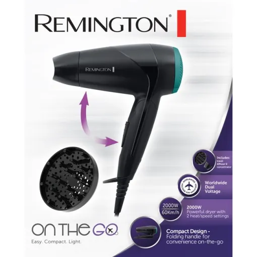 Secador de viaje Compacto, 2000 W, D1500 REMINGTON