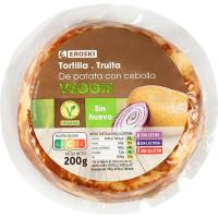 Tortilla sin huevo con cebolla EROSKI VEGGIE, 1 ud, 200 g
