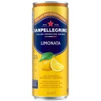 Agua limón con gas SAN PELLEGRINO, lata 33 cl