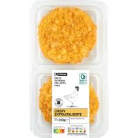 Hamburguesa de pollo crispy EROSKI, bandeja 240 g