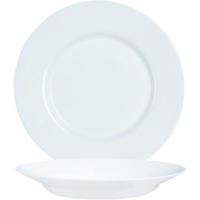 Vajilla opal PLUMI, 18 platos: 6 llanos 24 cm, 6 hondos 22 cm y 6 de postre 19 cm LUMINARC