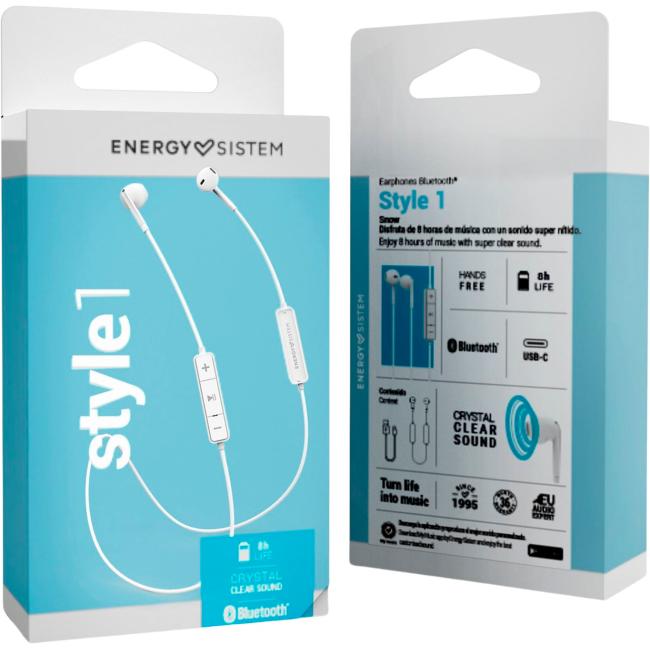 Auriculares de botón blanco micrófono, Style1 Snow ENERGY SISTEM
