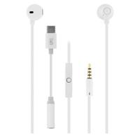 Auriculares de botón blanco, micrófono y Tipo C, ESSWEETC TNB